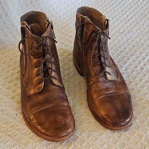Bed Stu Bonnie Brown Leather Ankle Boots